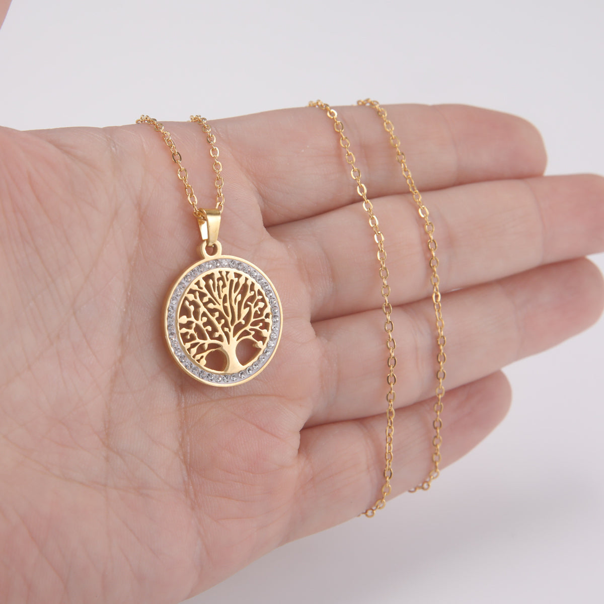 Collana albero vuoto diamanti