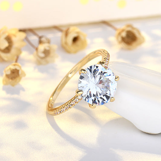 Anello diamante sei punte