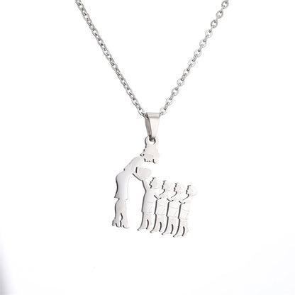 Collana acciaio titanio madre-figlio