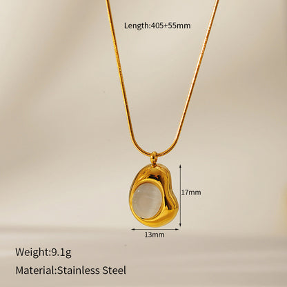 Collana opale bianco acciaio