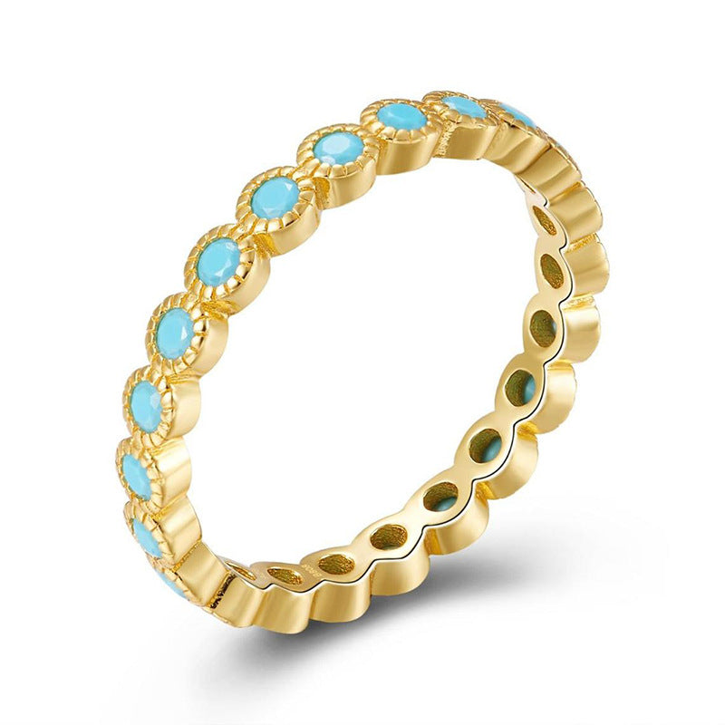 Anello rame con zirconi colorati