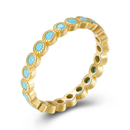 Anello rame con zirconi colorati