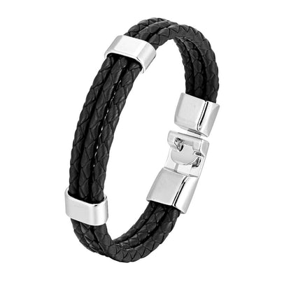 Bracciale pelle intrecciata