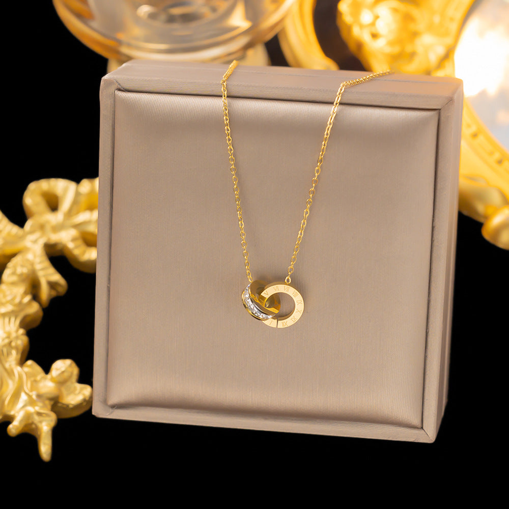 Collana numeri romani doppio anello