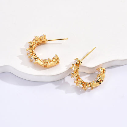 Orecchini a clip C con strass