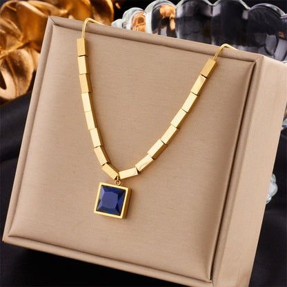 Collana doppio pendente quadrato
