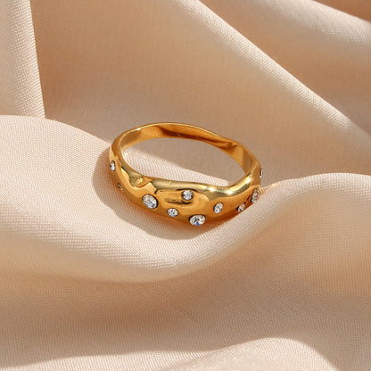 Anello zirconi placcato oro