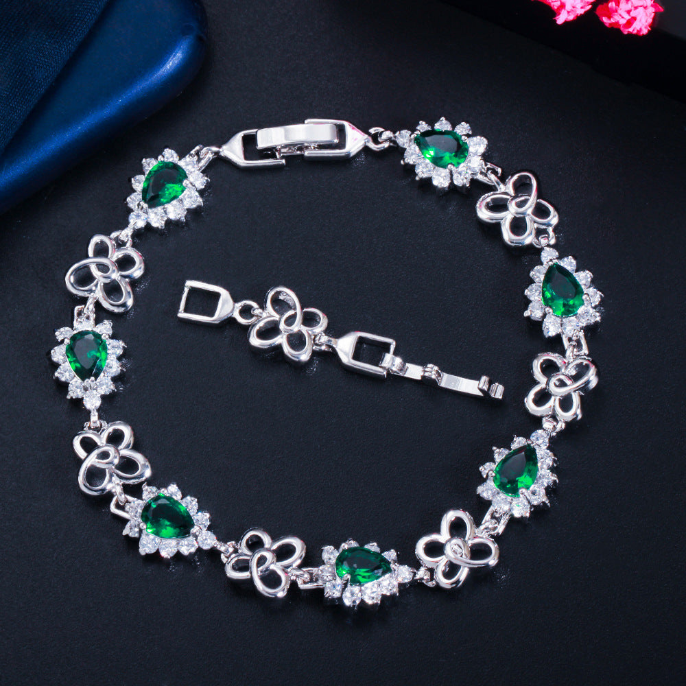 Bracciale placcato oro 18K con zirconi