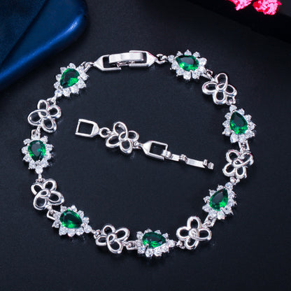 Bracciale placcato oro 18K con zirconi