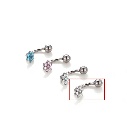 Piercing ombelico fiore zircone