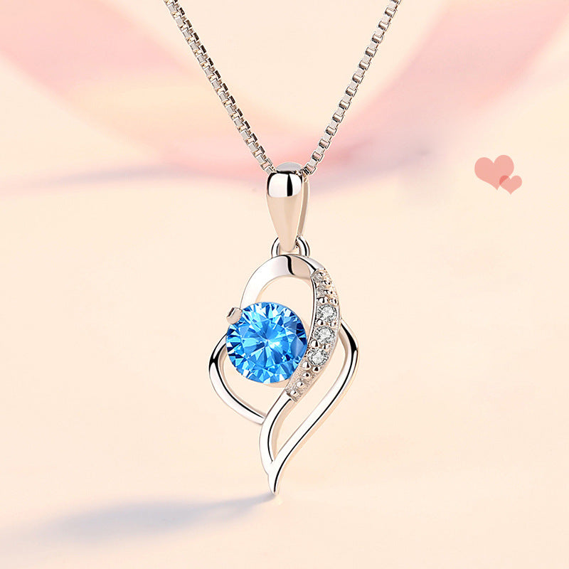 Ciondolo cuore blu scuro