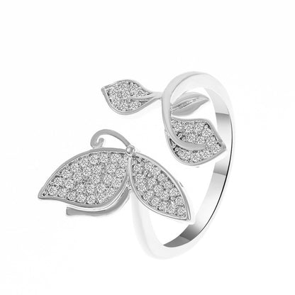 Anello geometrico con strass