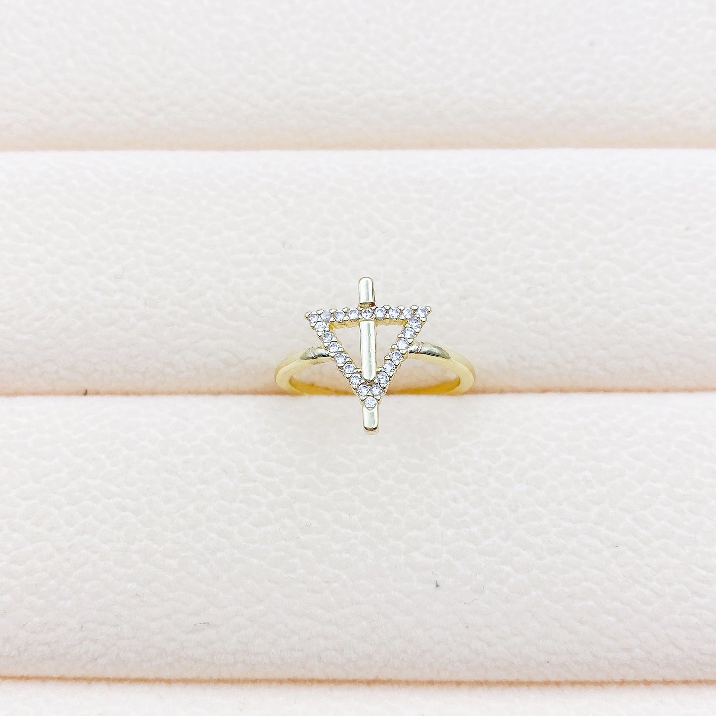 Anello zircone geometrico micro