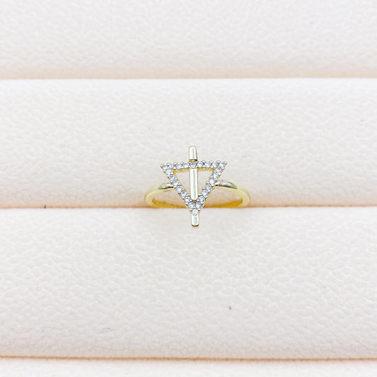 Anello zircone geometrico micro