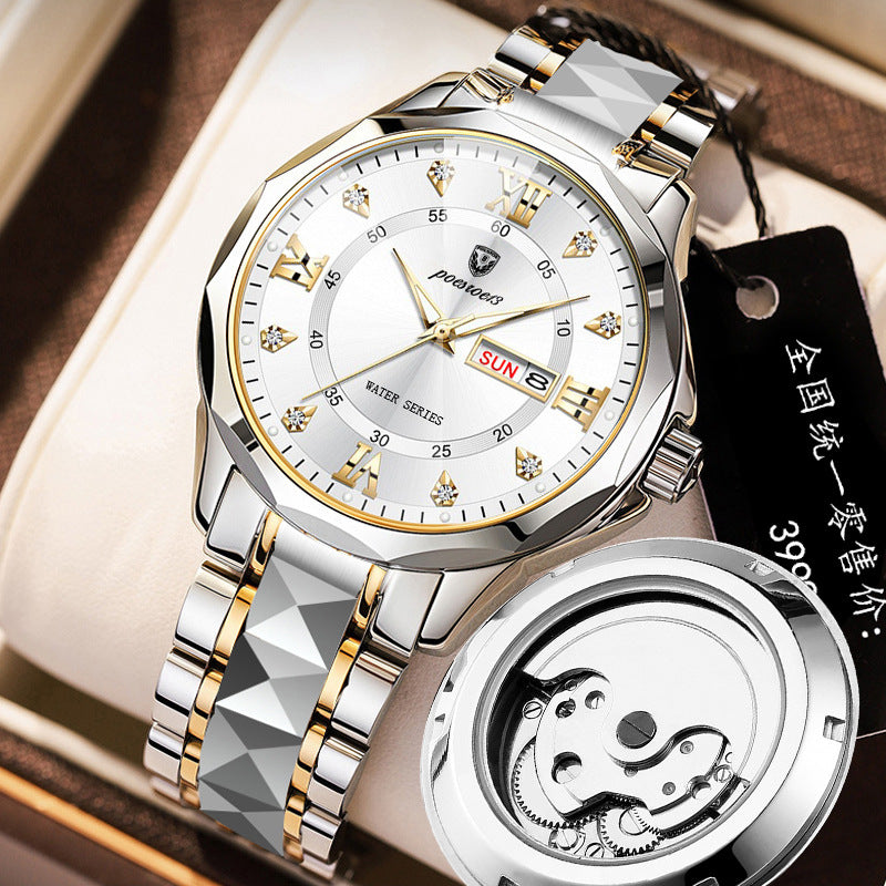 Orologio meccanico scheletrato da uomo fondo trasparente