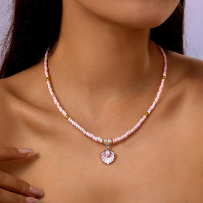 Collana conchiglia e perla stile nautico