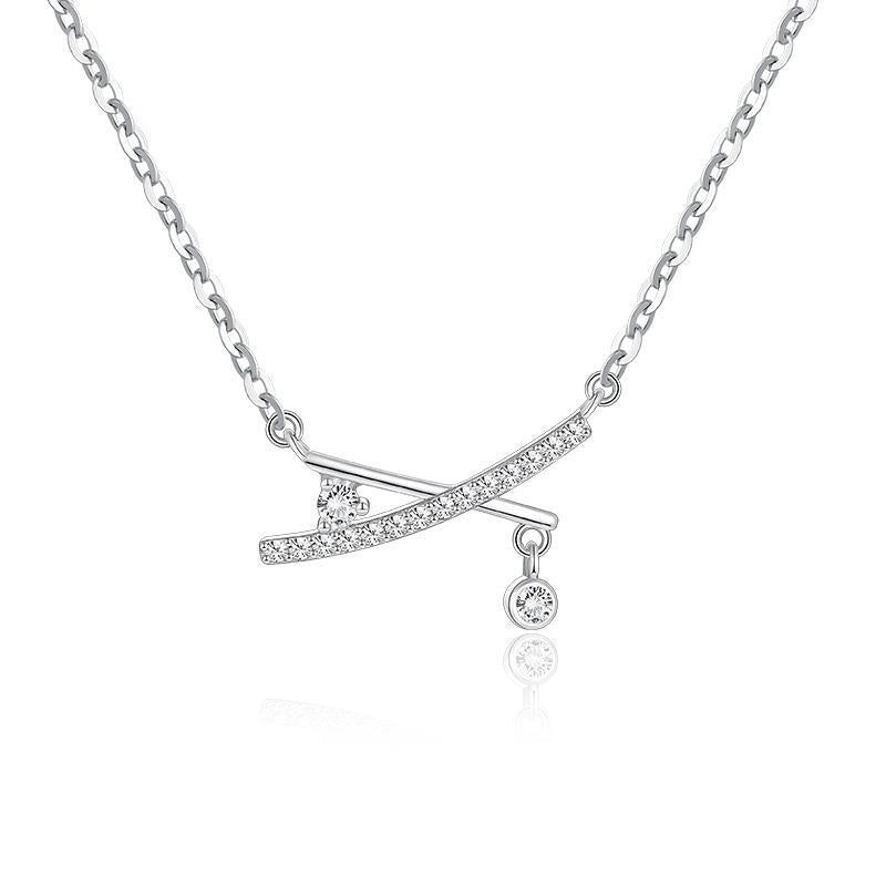 Collana croce argento e zirconi
