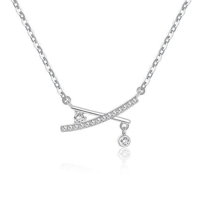 Collana croce argento e zirconi