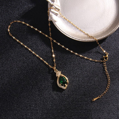 Collana titanio smeraldo