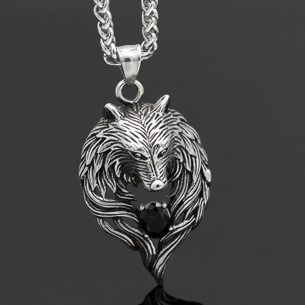 Collana lupo celtico da uomo