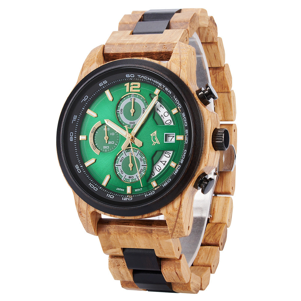 Orologio in legno vintage da uomo