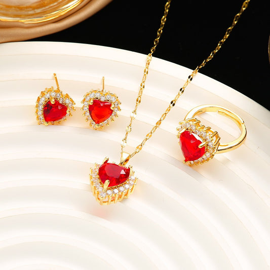 Collana cuore e fiore