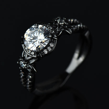 Anello opale con diamante