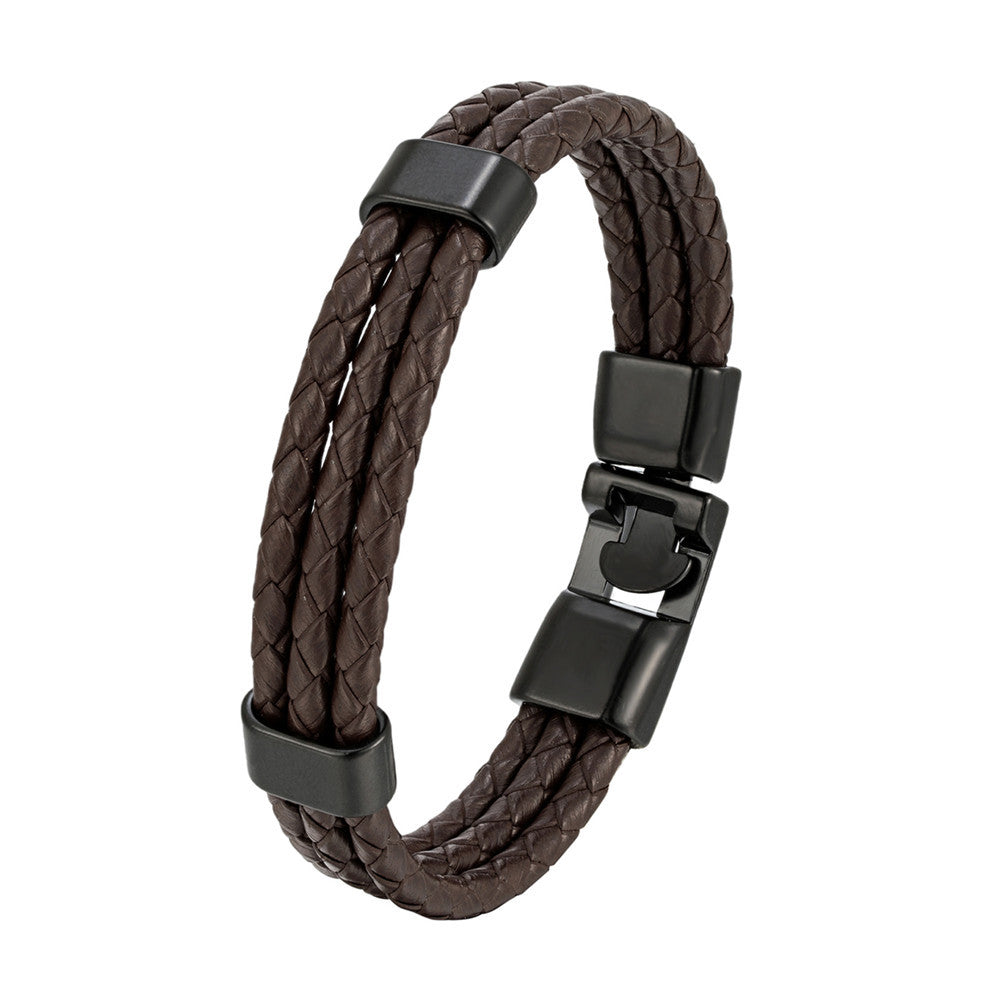 Bracciale pelle intrecciata