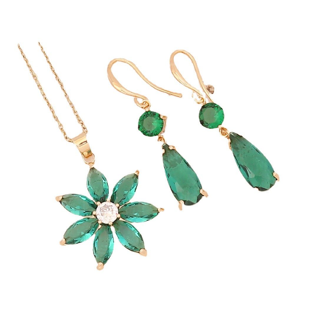 Collana smeraldo e zircone