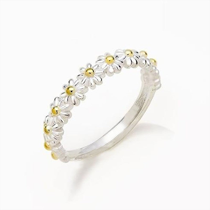 Anello fiore bianco in resina