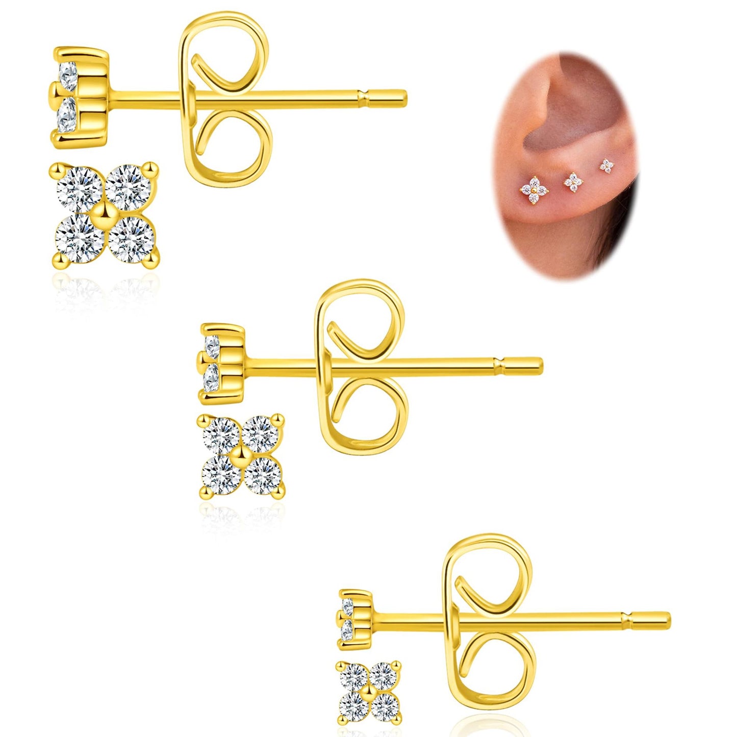 Orecchini placcati oro in ottone