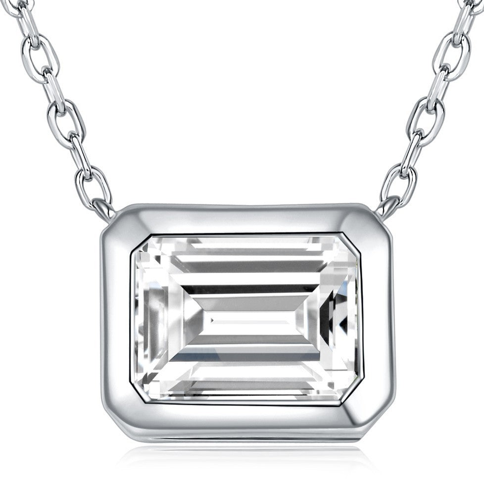 Collana Moissanite Rettangolare