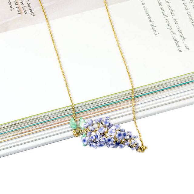 Collana lavanda oro smaltata