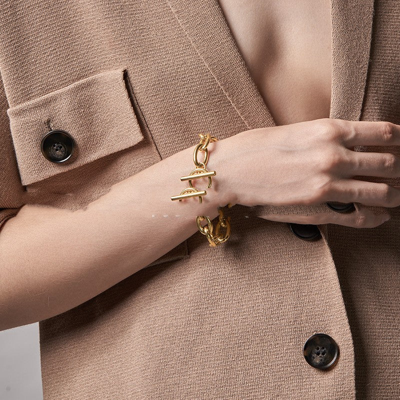 Bracciale titanio oro