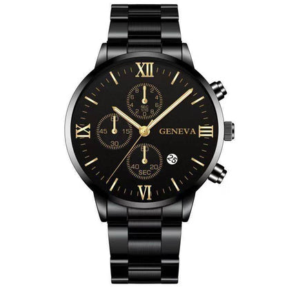 Orologio uomo acciaio con calendario tre quadranti