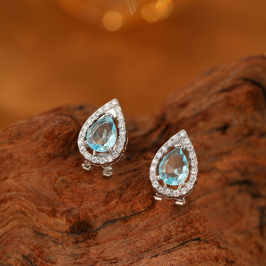 Orecchini Goccia Blu Zircone