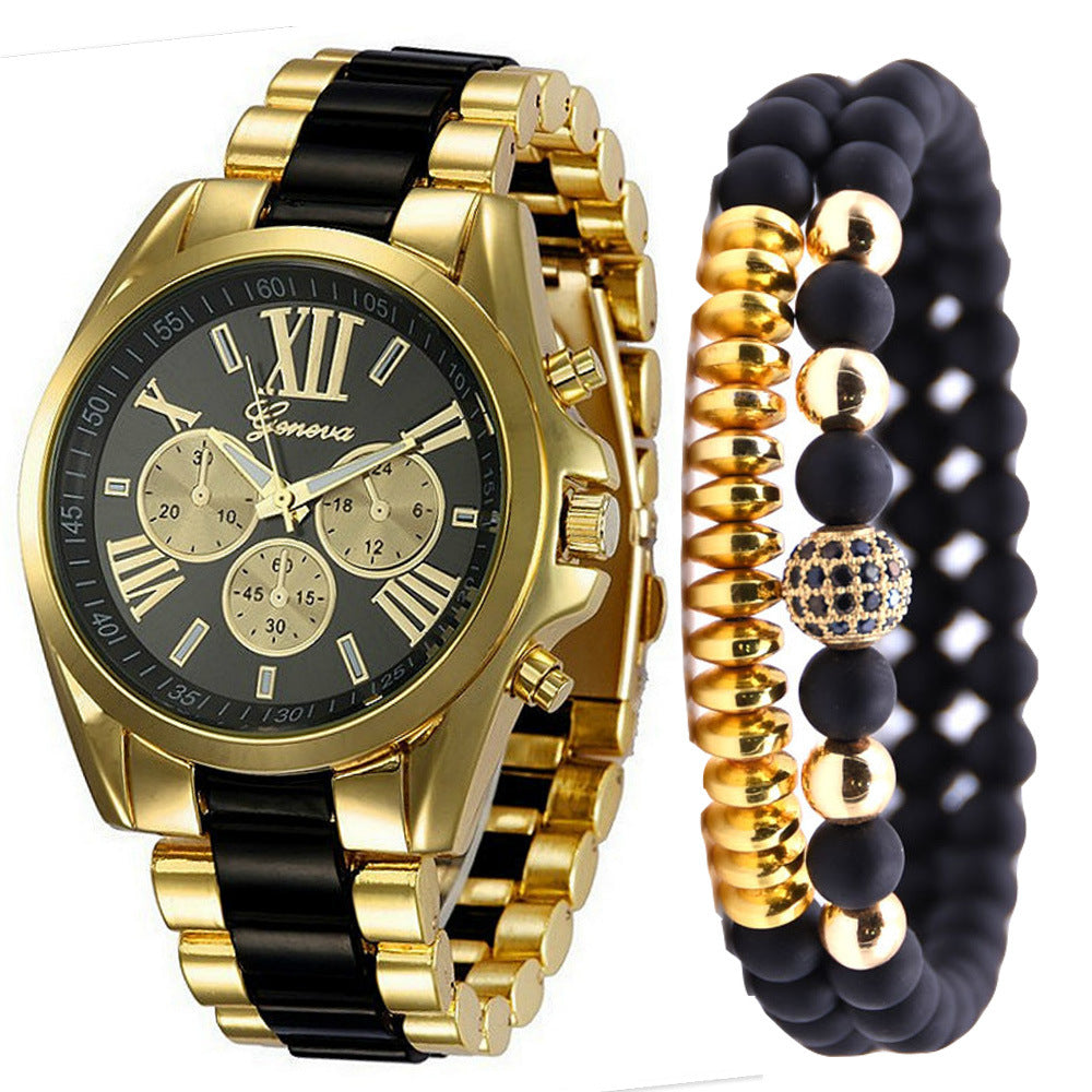 Orologio tre quadranti in acciaio