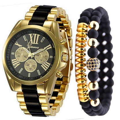 Orologio tre quadranti in acciaio