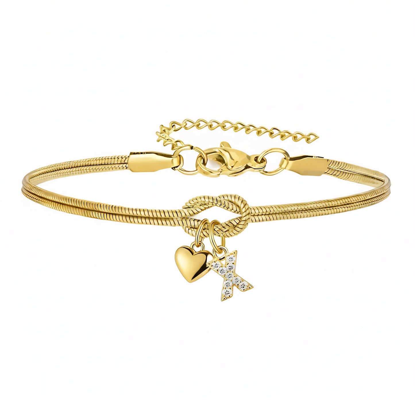 Bracciale Pendente Cuore con Lettere