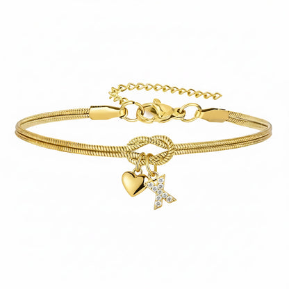 Bracciale Pendente Cuore con Lettere