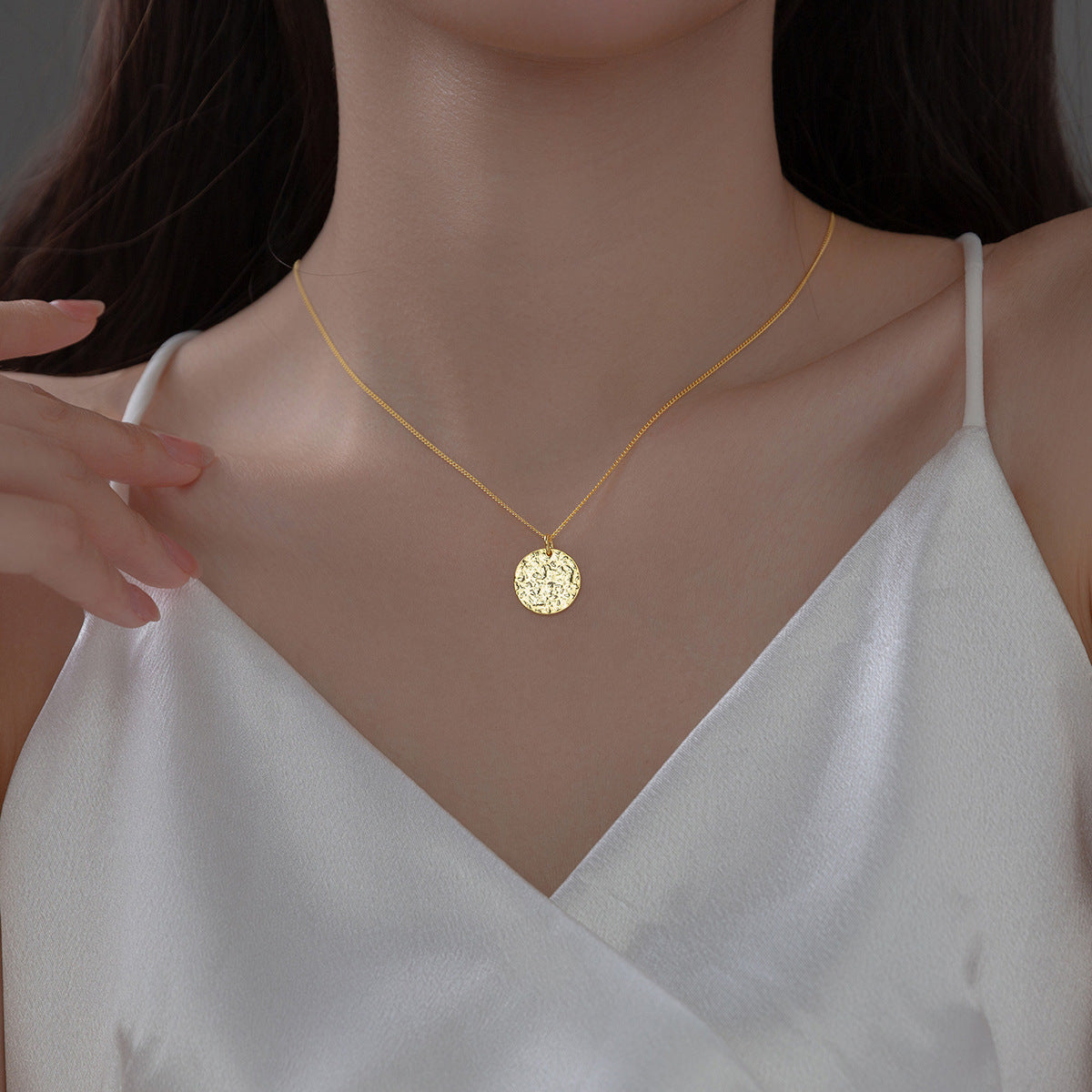 Collana Argento Tonda Geometrica