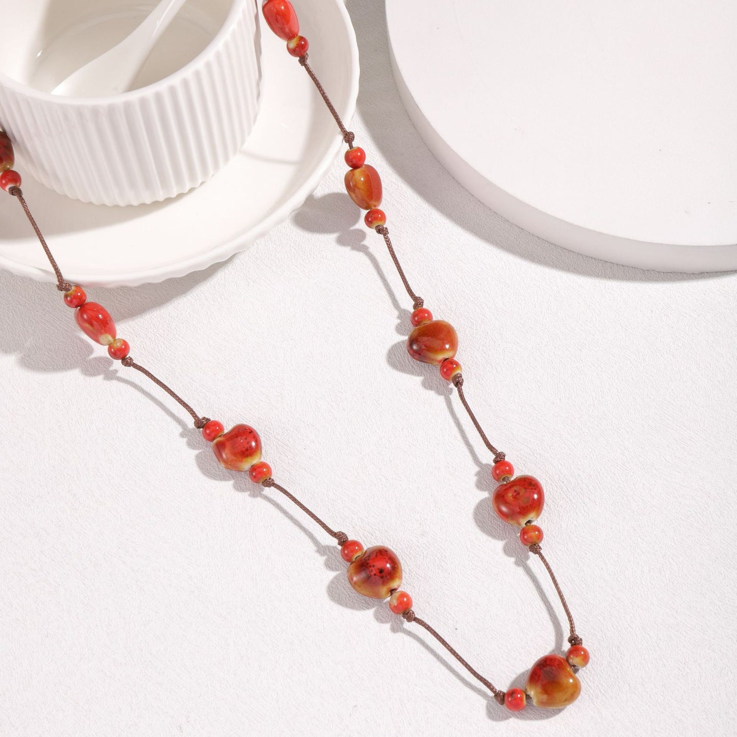 Collana cuore ceramica colorata
