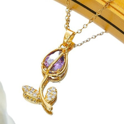 Collana tulipano zircone
