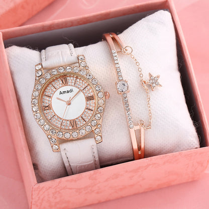 Orologio da donna con diamanti e numeri romani