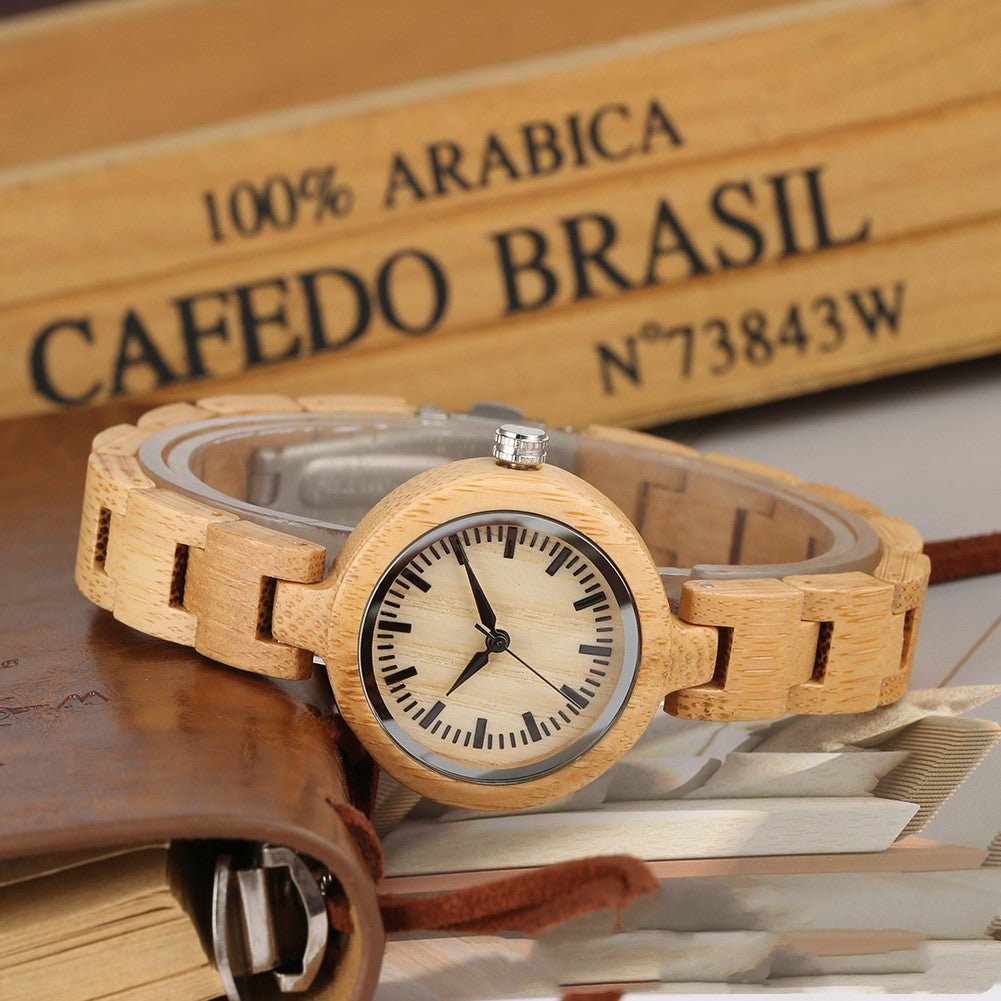 Orologio bambù e legno