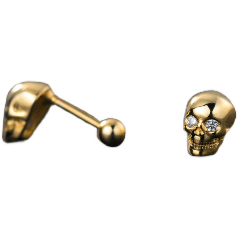 Orecchini teschio argento