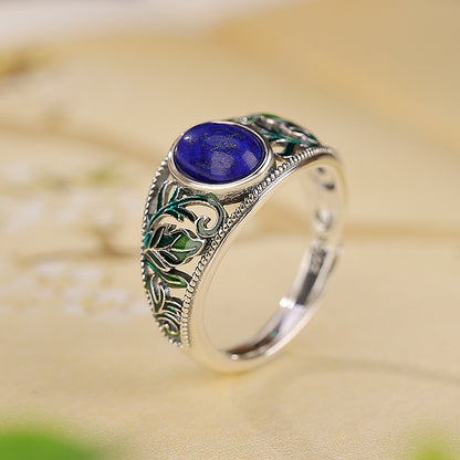 Anello foglia lapislazzuli