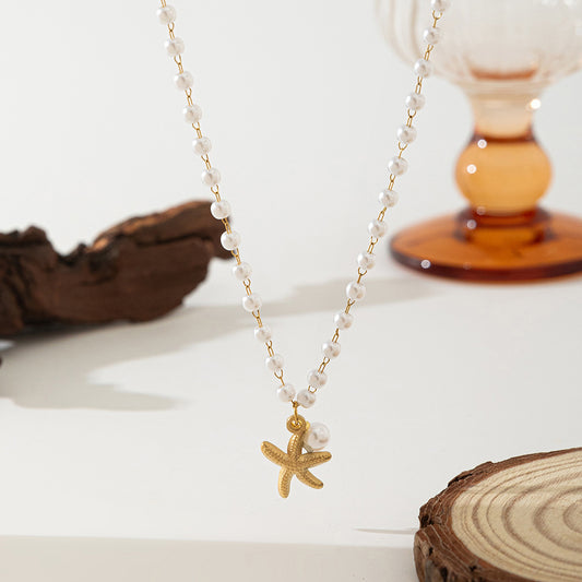 Collana stella marina con conchiglia