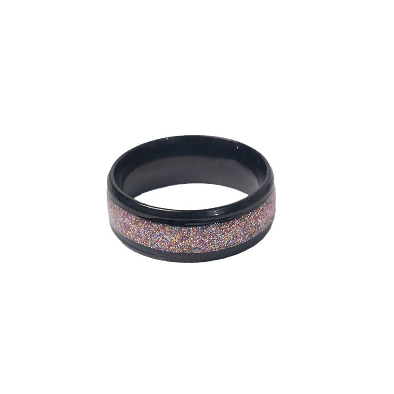 Anello acciaio con legno madreperla