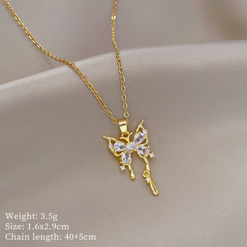 Collana farfalla pendente a goccia